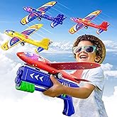 Kunmark 3 Pack Airplane Launcher Toys,Foam Airplane Glider,2 Flight Mode Glider Plane,Kids Flying Toy,3 4 5 6 7 8 9 10 11 12