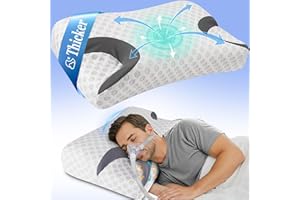 IKSTAR CPAP Pillow for Side Sleeper, Sleep Apnea Pillow for Sleeping, CPAP Nasal Pillows Suit for All CPAP Masks User, Cervical Memory Foam Neck Support Pillow Relief Neck Pain for Side Back Sleepers