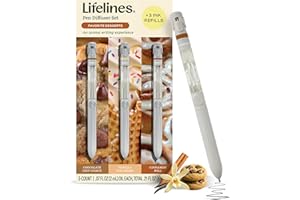 Lifelines Pen Diffuser Set, Favorite Desserts 3-Pack - 1mm Black Ballpoint Pens with Scented Essential Oil Blends – Aromatherapy Diffuser & Sensory Immersion Diffuse Aroma As You Write