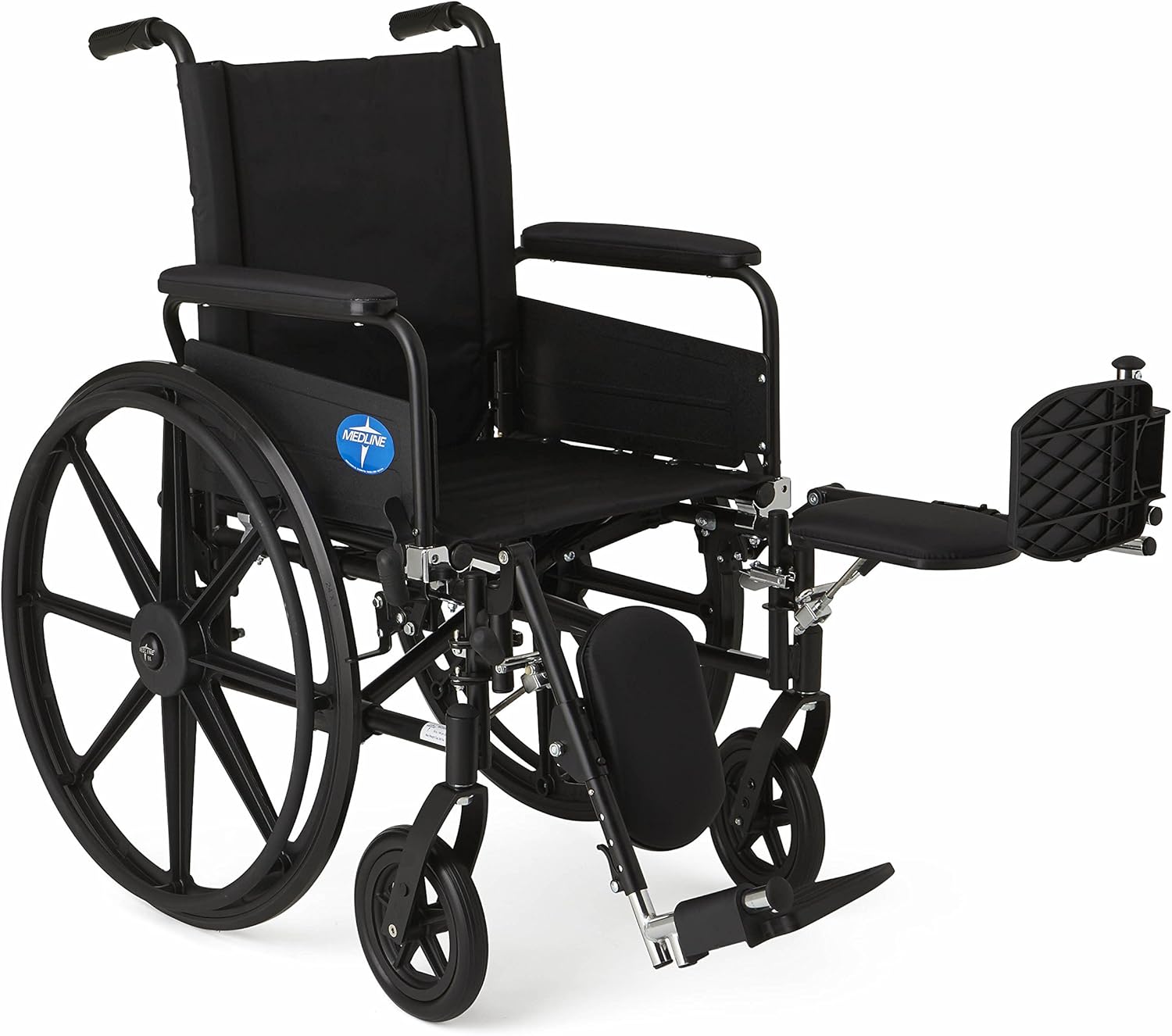 Medline Premium UltraLightweight Wheelchair with FullLength FlipBack Arms and Elevating Leg Rests for Extra Comfort 18” Seat, No, 1 Count: Health & Personal Care
