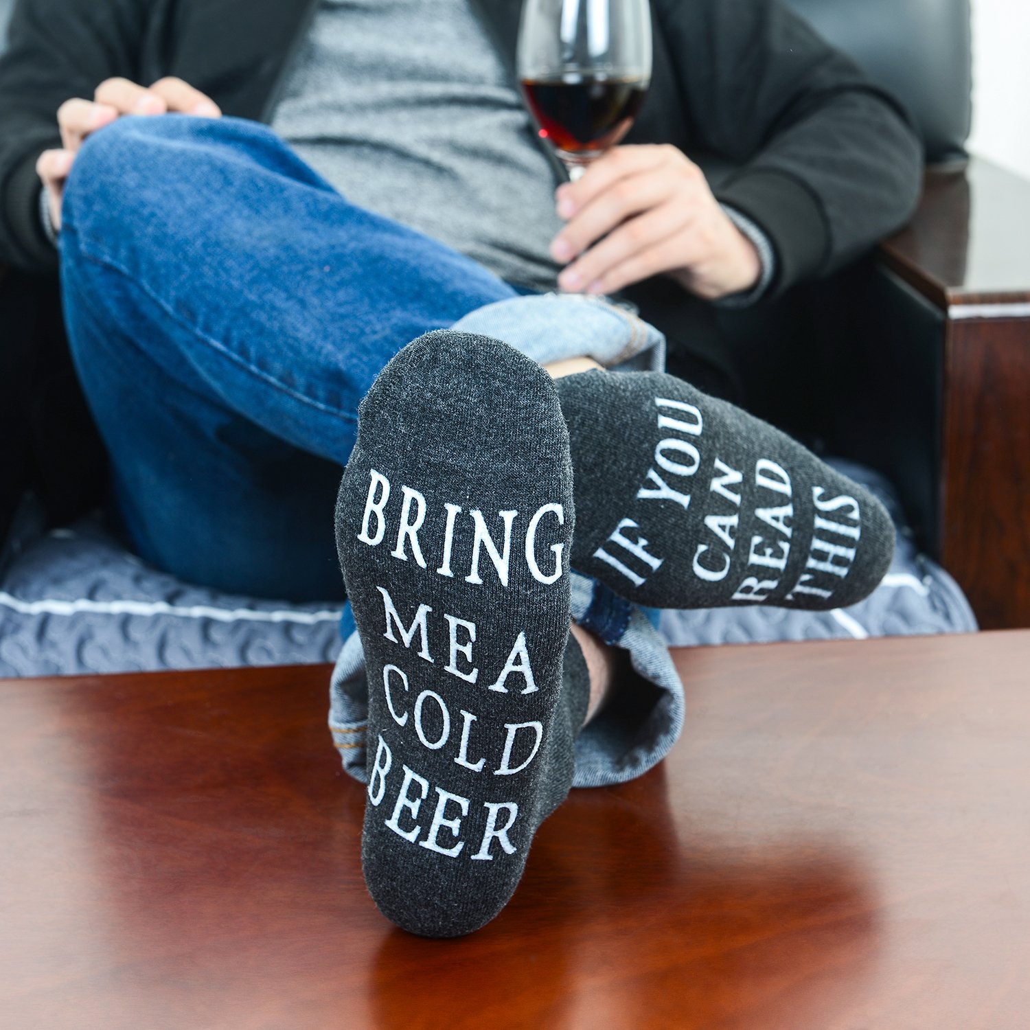Nymph Code Lustige Wein Socken Mit Spruch /“ Bring Me Some Wine, Coffee