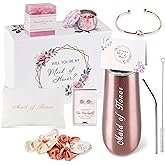 Maid Of Honor Gifts Box Maid of Honor Stemless Stainless Steel champagne glasses Maid of Honor Proposal Gift,Will You Be My Maid of Honor,Rose Gold Cup