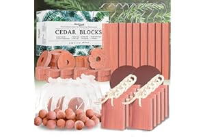 Cedar Blocks for Clothes Storage 67 Pack, 100% Natural Aromatic Cedar Chips and Cedar Wood Balls for Closets & Drawers Freshe