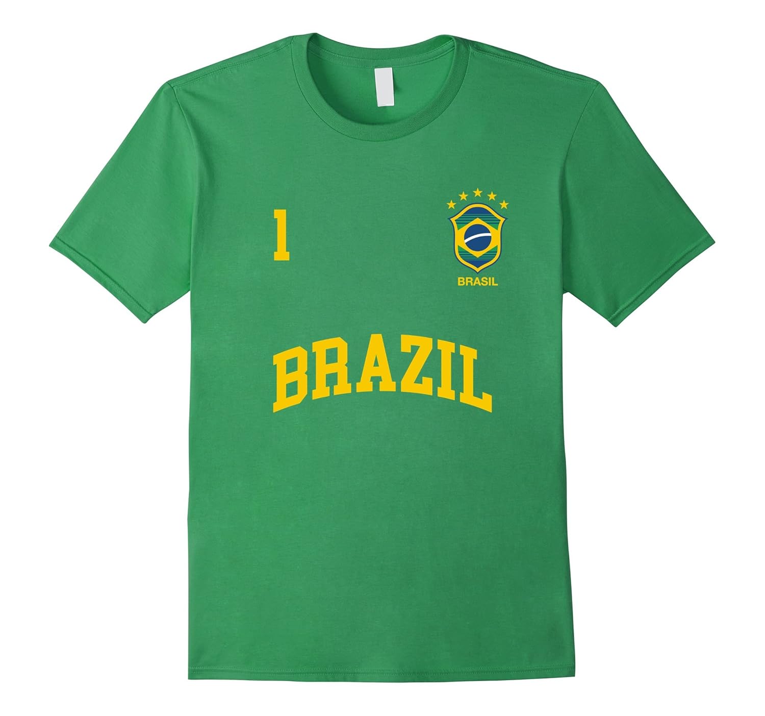 Brazil TShirt Number 1 (BACK) Brazilian Soccer Team Shirt
