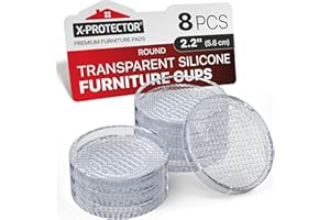 X-Protector Furniture Cups - 8 PCS 2.2" - Non Slip Furniture Pads for Hardwood Floors - Transparent Floor Protectors - Bed Stoppers to Prevent Sliding - Keep Furniture from Sliding on Floor! (Round)