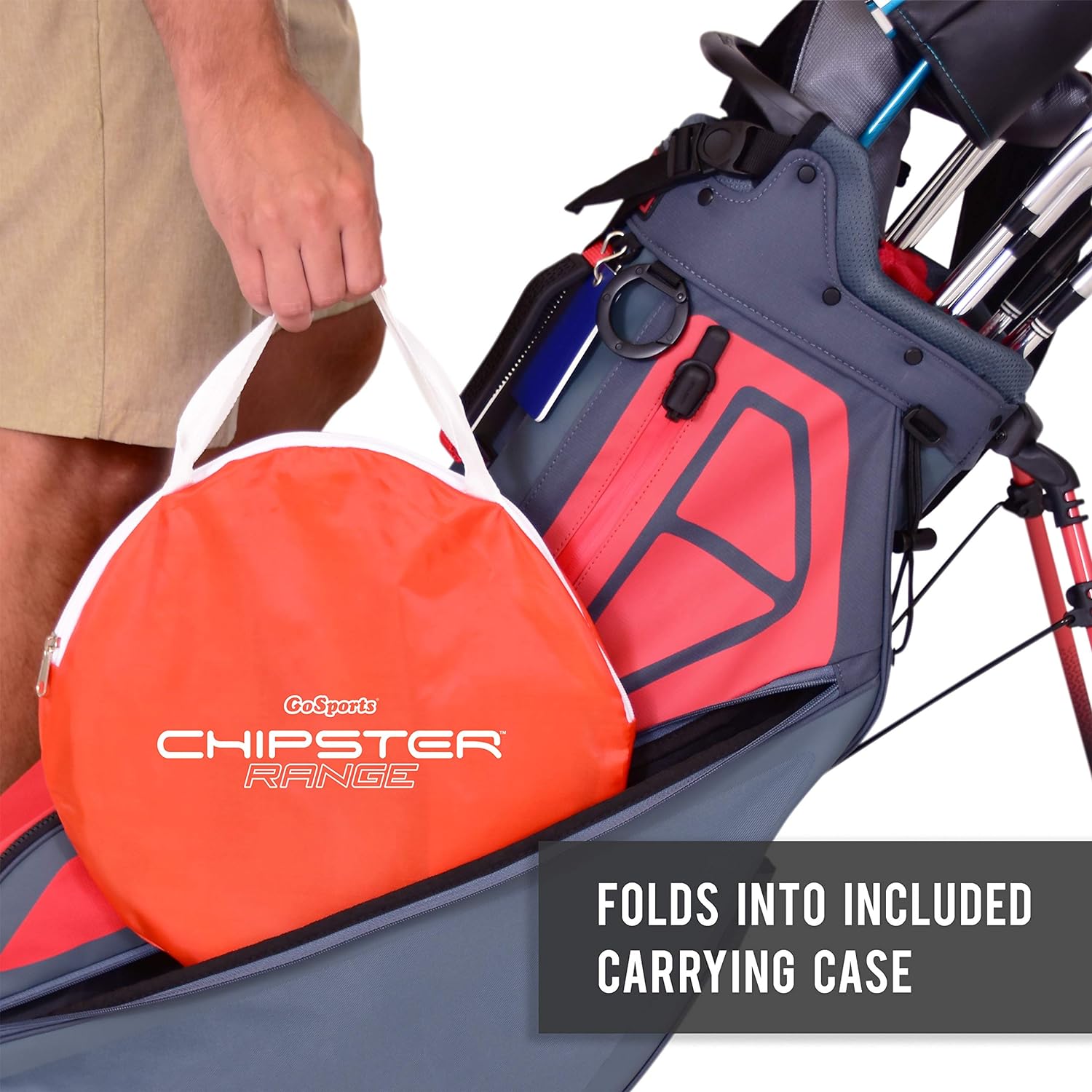 GoSports CHIPSTER Range - 3 Piece Golf Chipping Practice Net Target System with Carrying Case, Red : Sports & Outdoors