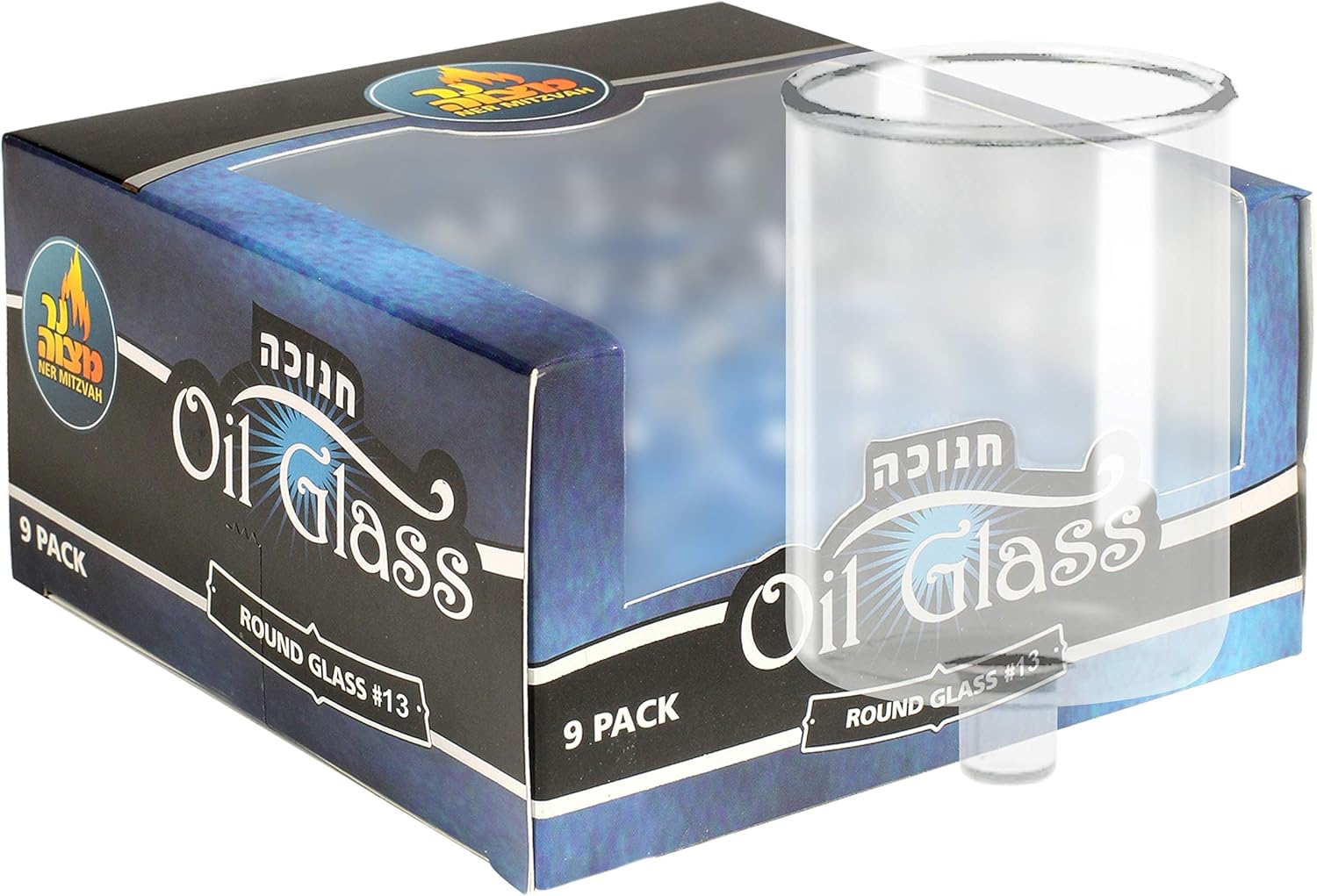 Ner Mitzvah Hanukkah Menorah Glass Oil Cups Elegant Holders for Oil