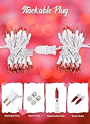 Valentine's Day String Lights with 100 Clear Bulbs