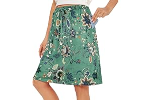 Zando Tennis Skirts for Women with Pockets Athletic Knee Length Golf Casual Skorts Shorts Sports Drawstring Waist Skirt