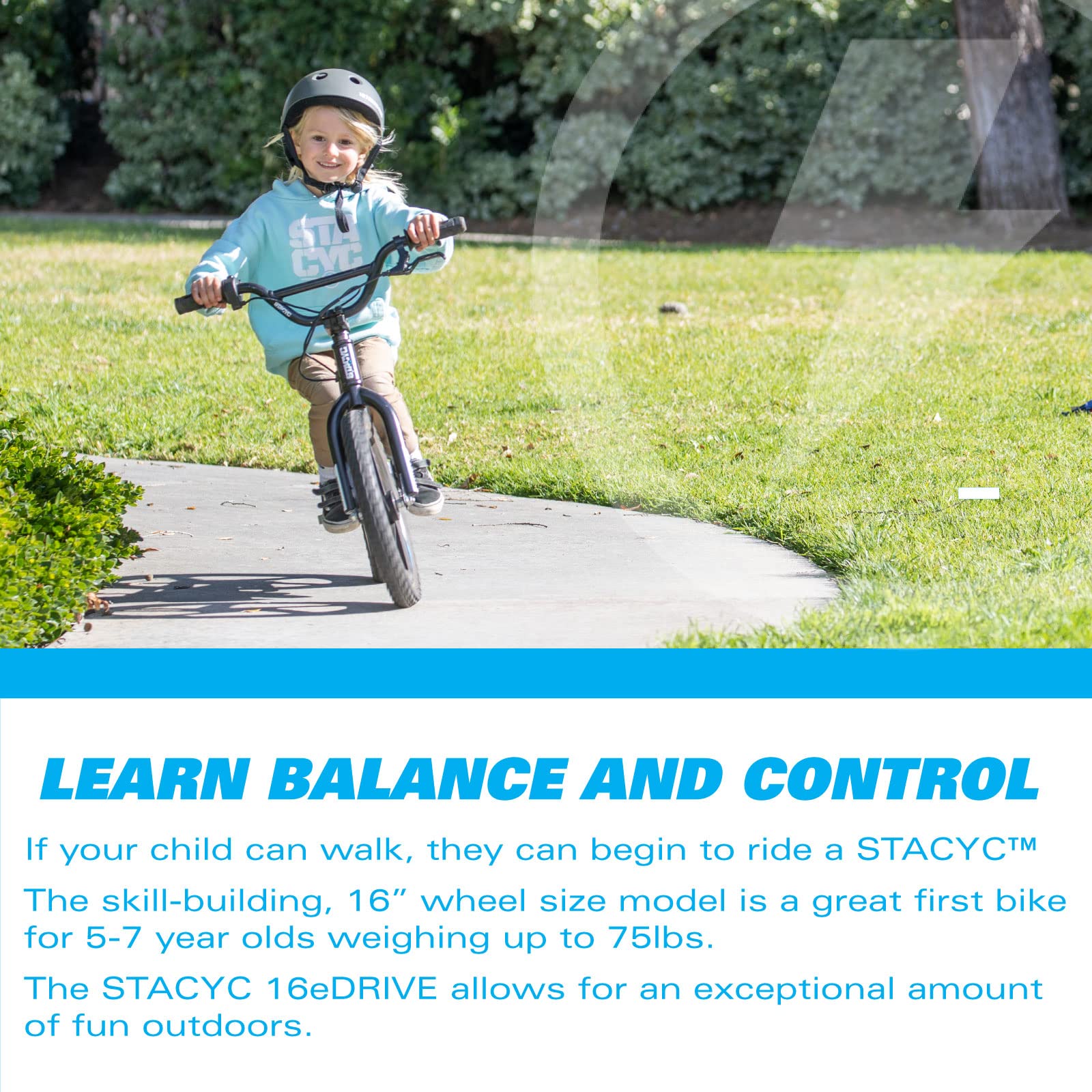 STACYC Brushless 16eDRIVE Electric Balance Bike for Kids Ages 5-7 Years Old