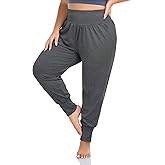 ZERDOCEAN Women's Plus Size Casual Yoga Joggers Comfy Loose Workout Lounge Pants with Pockets