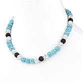 Krfy Baseball Necklaces for Boys, Bling Rhinestone Beaded Necklaces for Women Men, Diamond Baseball Drip Necklace Ice Bead Necklaces Inspired Sports Jewelry, 17.7 Inches, Age：Over 8 Years Old