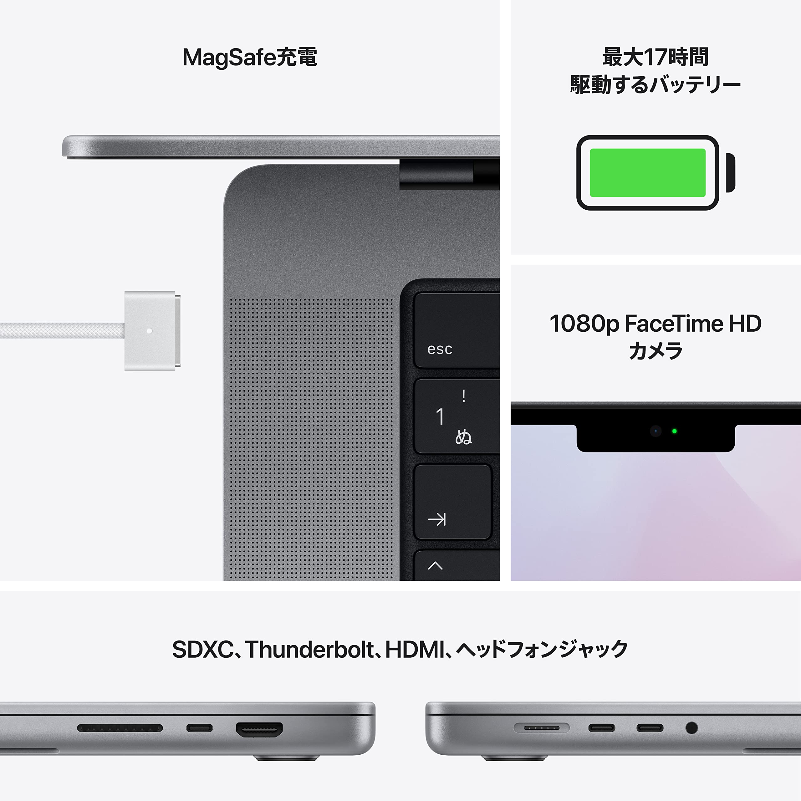 Apple MacBook Pro 2021 (14 inch, 16GB RAM, 1TB SSD, M1 Pro 8 Core CPU/14 Core GPU) Space Gray (Refurbished)