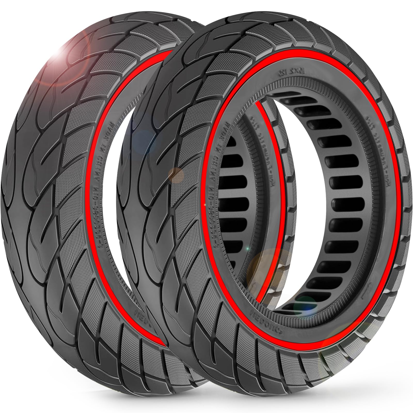 Photo 1 of BANGTING 2-Pack 10x2.125 Tubeless Scooter Tires - Fits Models: 8.5x2.0, 8½x2, 50-75-6.1, 10×2.0, 10×2-6.1, 10×2(54-152) | Verify Rim Size: 6.5-6.65" Diameter & 1.26-1.34" Width | Puncture-Resistant