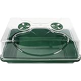 EarlyGrow 70738 Medium Domed Propagator, 15" x 9" x 7", Black/Dark Green