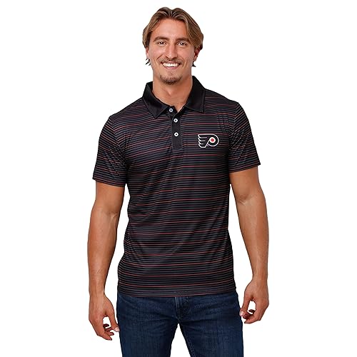 FOCO Philadelphia Flyers NHL Mens Striped Polyester Polo - M Team Color