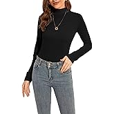 CONPEN Womens Long Sleeve Mock Turtleneck Base Layer Slim Fit Underscrub Shirt