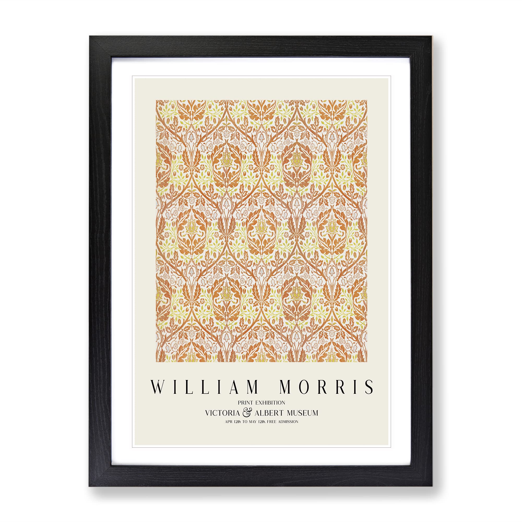 Golden Bough By William Morris Exhibition Museum Painting Framed Wall Art Print, Ready to Hang Picture for Living Room Bedroom Home Office Décor, Black A3 (34 x 46 cm)