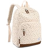 VX VONXURY School Backpack for Girls, Lightweight 15.6inch Corduroy Backpack for Teens Women Men Casual Bookbag for College Travel (Yellow Flower)