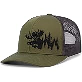 Heritage Pride Mens Hunting Hat Forest Scenic Moose Head Mesh Back Trucker Hat