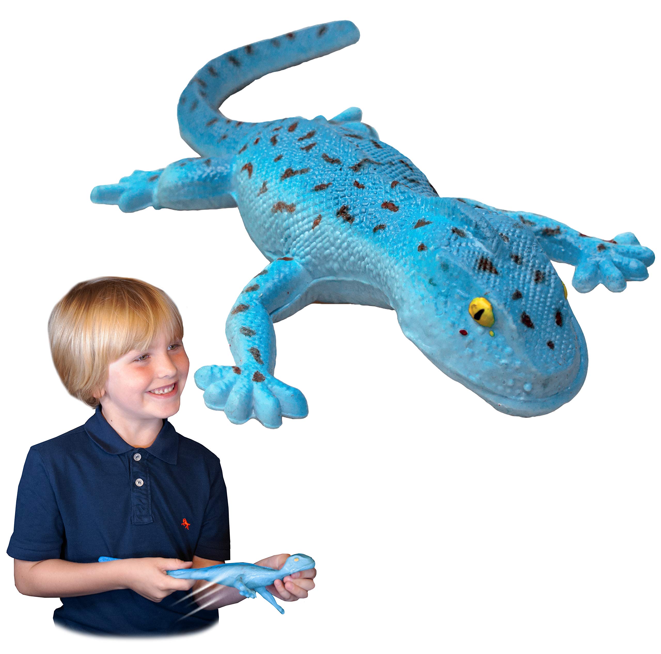 Rep Pals - Stretchy Tokay Lizard Toy by Deluxebase. Animal Shaped Squishy Sensory Fidget Toys, Stress Relief Squeeze Figure, Soft Flexible Rubber, Fun Fantasy Gift for Kids — image 1