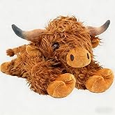 JOD® 4lbs Highland Cow Weighted Stuffed Animals, 22inch Giant Highland Cow Gift Plushie Toy, Cute Stuffed Animal Highland Cattle Plush Pillow Women Adults Kid Bedtime Highland Cattle(Big Nose)