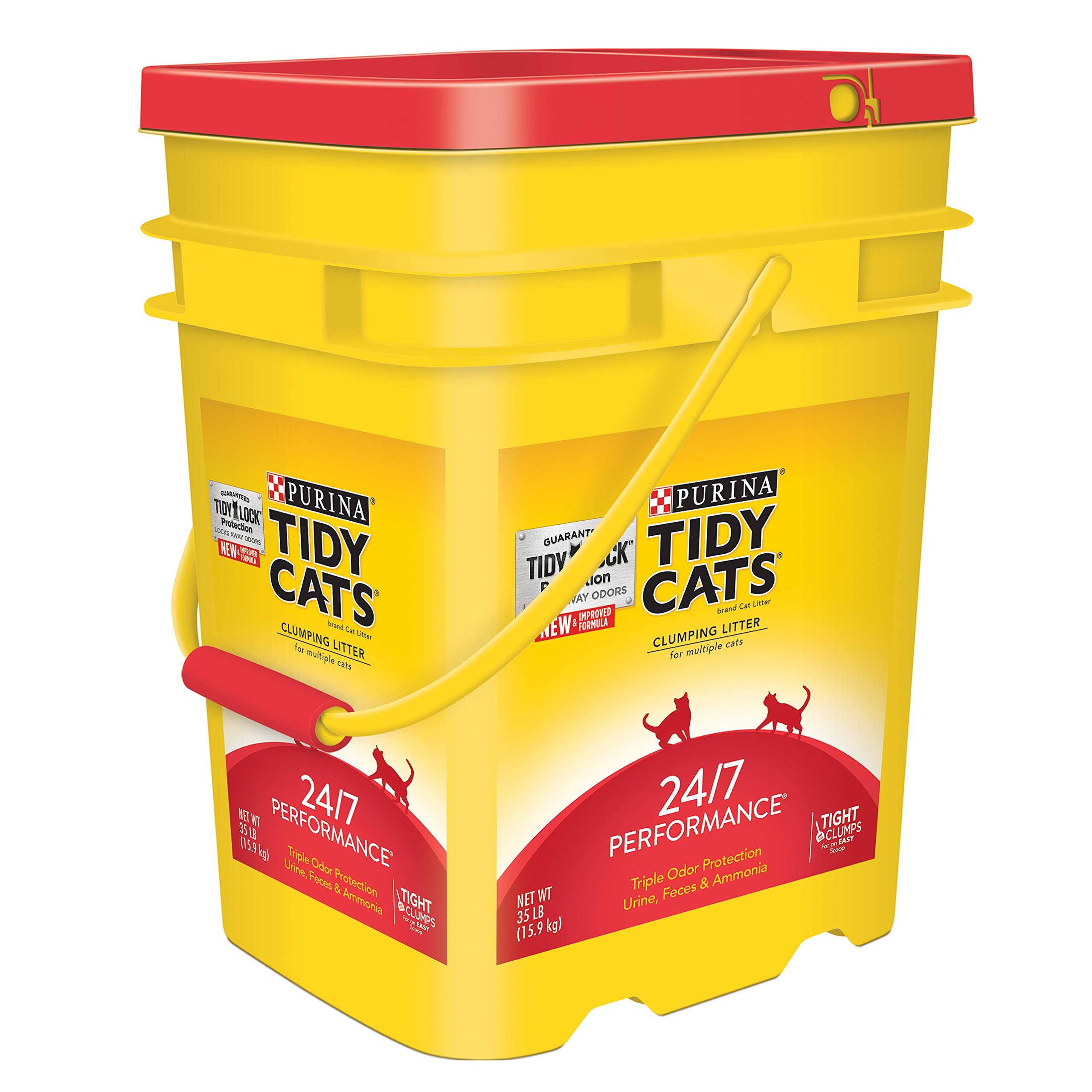 Cats Clumping Litter 24/7 Performance for Multiple Cats 35 lb. Pail (35 Lb - 3 Pails)