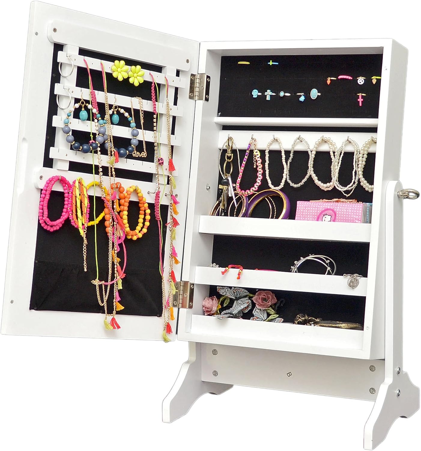 Armoire à bijoux avec miroir pour table en blanc Amazon.fr Cuisine