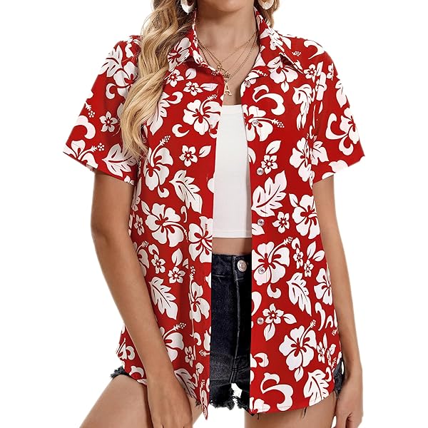 ZXZY Mama Shirt Hawaiian Short Sleeve Blouses Fourth of July