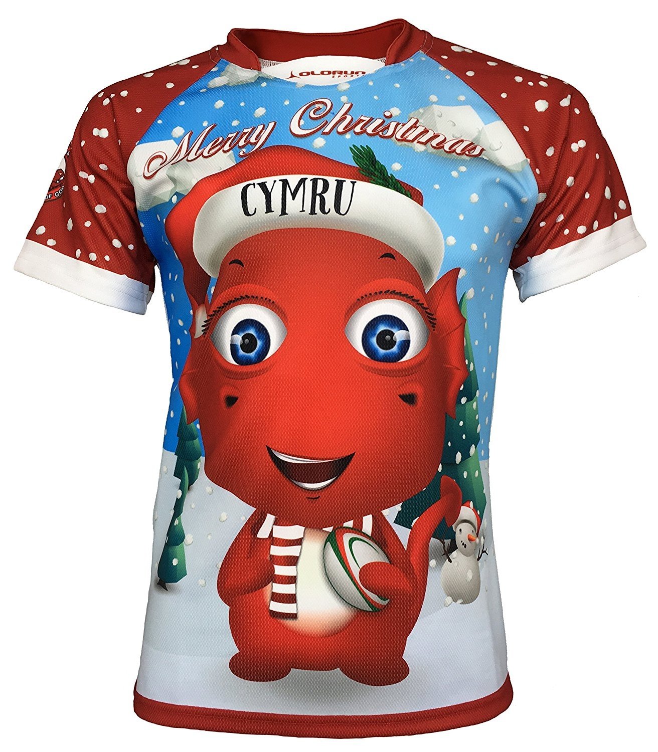 Olorun Ddraig Nadolig Men's Christmas Rugby Shirt Amazon.co.uk Sports