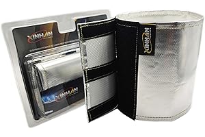 XINHAN AUTO PARTS Xinhan Aluminum fiberglass heat shielding Universal Starter heat shield 7 X 24in and 5.5 x 17in Wrap Self Attaching (7” x 24“)