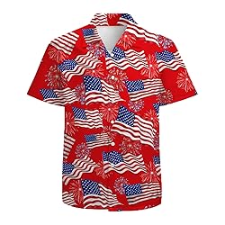 American Flag Mens Funny Hawaiian Shirts 3D Graphic
