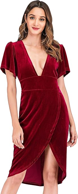 deep v velvet dress