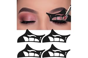 HALDANE 4PCS Reusable Eyeshadow Stencil Tool for Eyes, Cat Eyeliner Stencil Guide Eyeshadow Shield Eyeliner Wing Eyeshadow Makeup Hooded Eye Patches Auxiliary Tool,Black