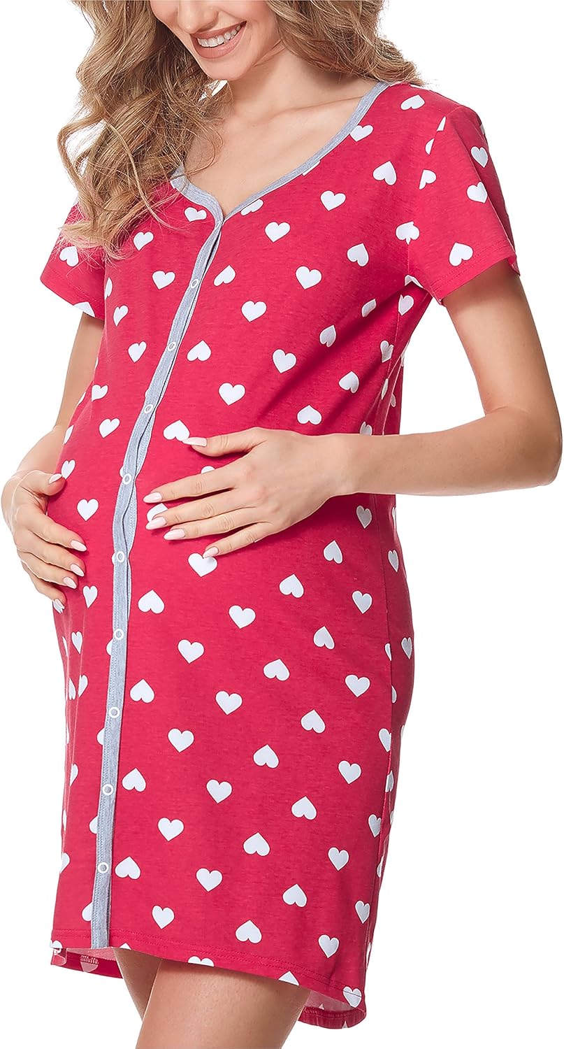 Bellivalini Women`s Maternity Night Dress with Nursing Funktion BLV50