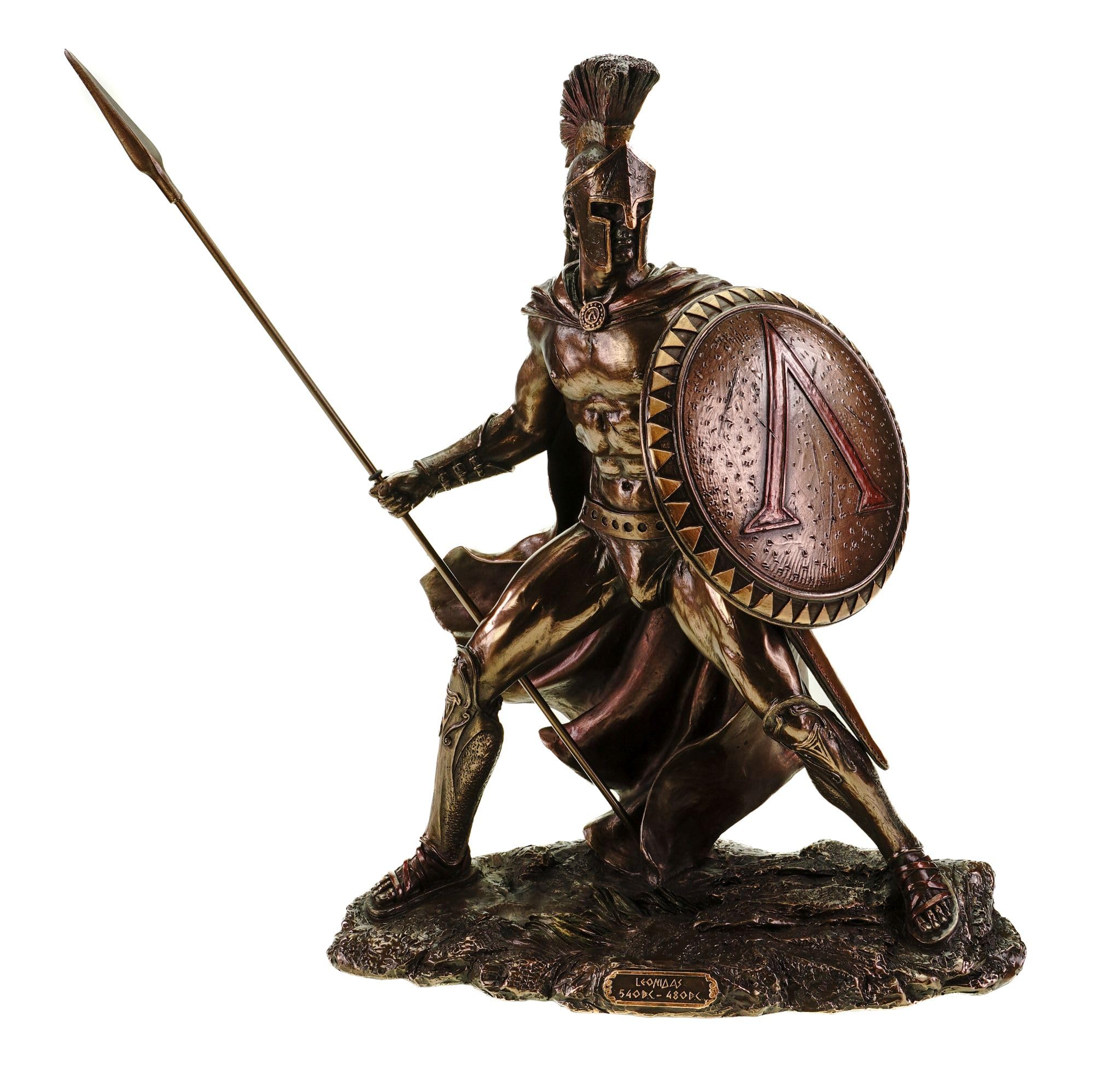 Veronese Leonidas Spartan Spartan with Shield and Spear Bronze