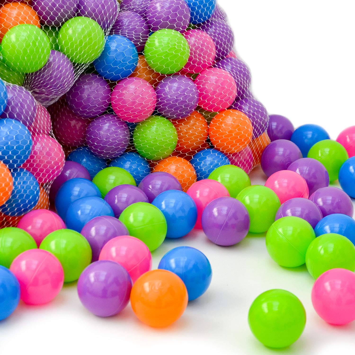 LittleTom 100 colorful hollow Plastic Balls ร 6 cm to fill ball pits for baby