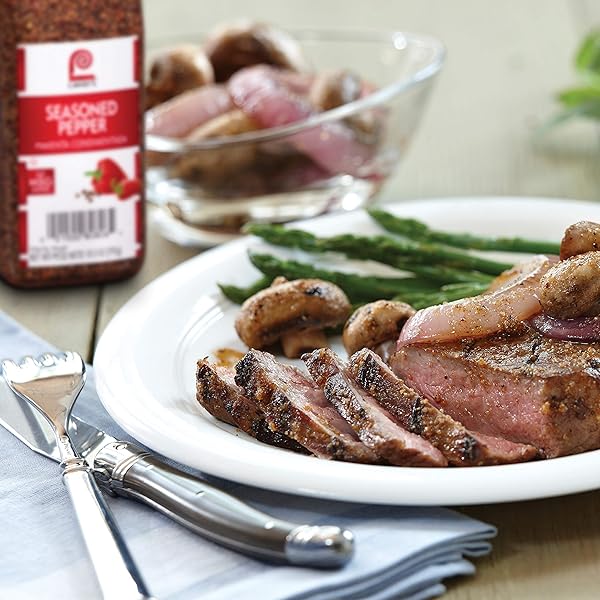 LAWRY’S SEASONED PEPPER, 10.3 OZ – ONE 10.3 OUNCE CONTAINER OF SEASONED ALL PEPPER FOR A WELL-ROUNDED FLAVOR OF BLACK PEPPER, SWEET RED BELL PEPPERS, AND SPICES