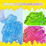 Kilpkonn 12 Pack Clear Slime Kit with Play Mat Non Sticky Jelly Crunchy Slime view 3