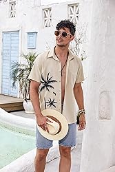 COOFANDY Men Button Down Short Sleeve Shirt Regualr