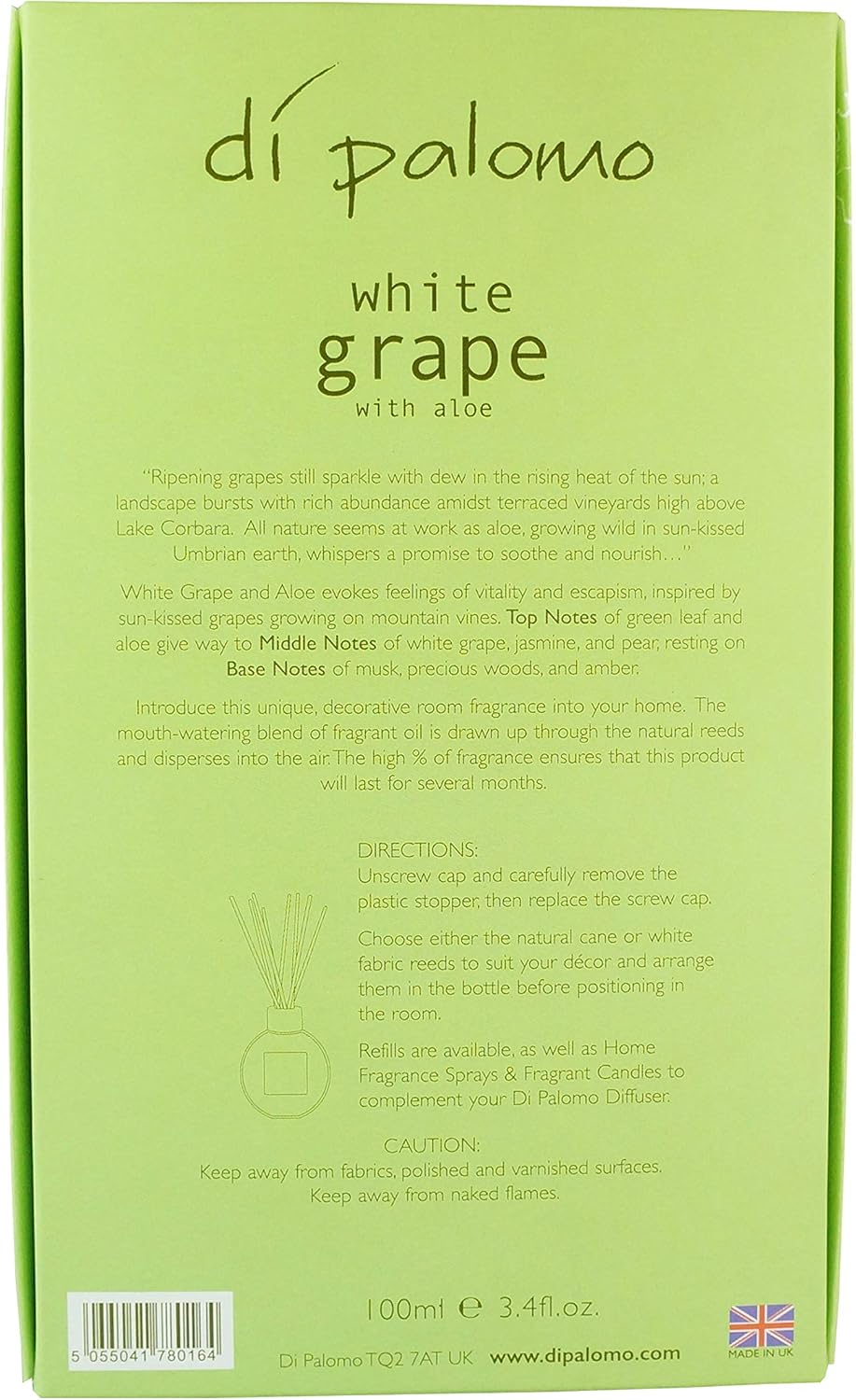 Di Palomo Vegan White Grape & Aloe Fragrance Reed Diffuser - Image 5