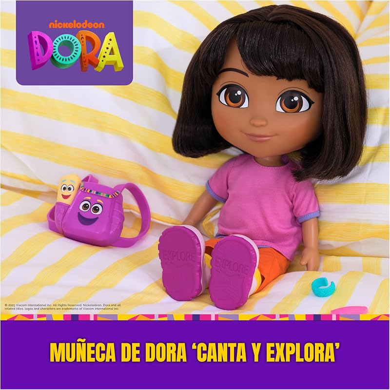 LA EXPLORADORA - Muñeca Dora Canta y Explora: con Canciones, Efectos de Sonido y Frases Bilingües + Accesorios - 6073379 - Juguetes Niña 3 años + - Regalo Niña 3 años + - Juegos Infantiles
