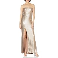 Amazon.com: Dress the Population Women's Ingrid Sleeveless Sequin Long Gown  with Slit Dress Dress, Bronze, XXL : Clothing, Shoes & Jewelry