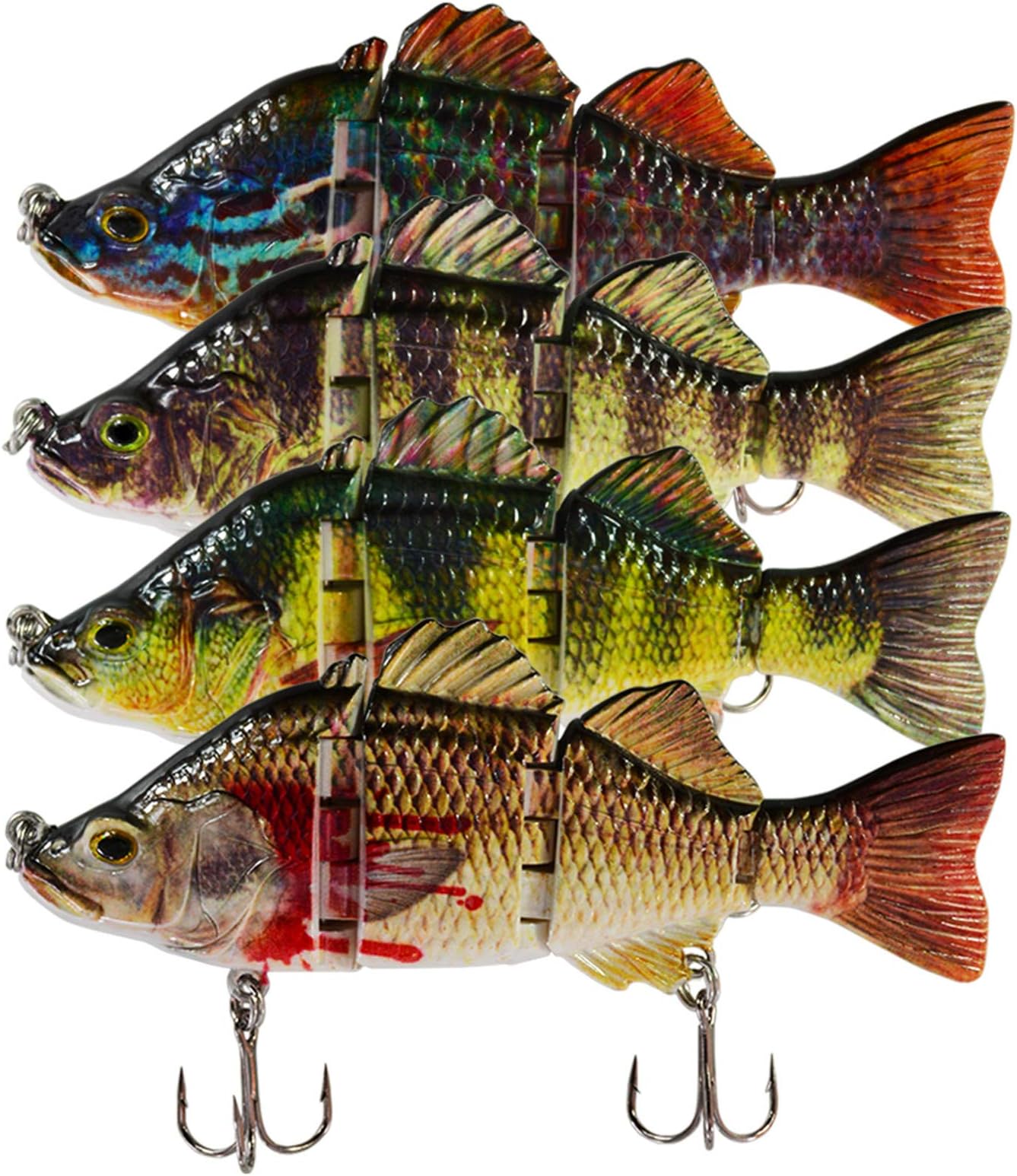 Rose Kuli Fishing Lures for Bass Trout Topwater Multi Jointed Swimbaits Slow Sinking Bionic Swimming Lures Bass Freshwater Saltwater Bass Lifelike Fishing Lures Kit