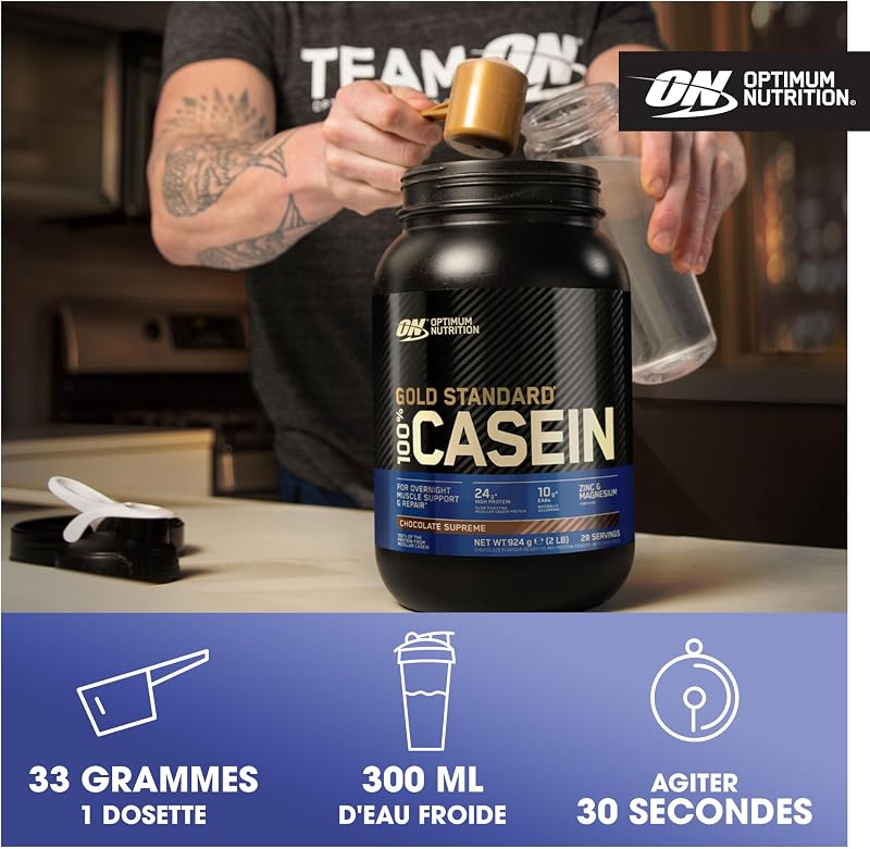 Gold Standard 100% Protéine de Caséine, Goût Chocolat Suprême, 1.82kg, 55 Doses