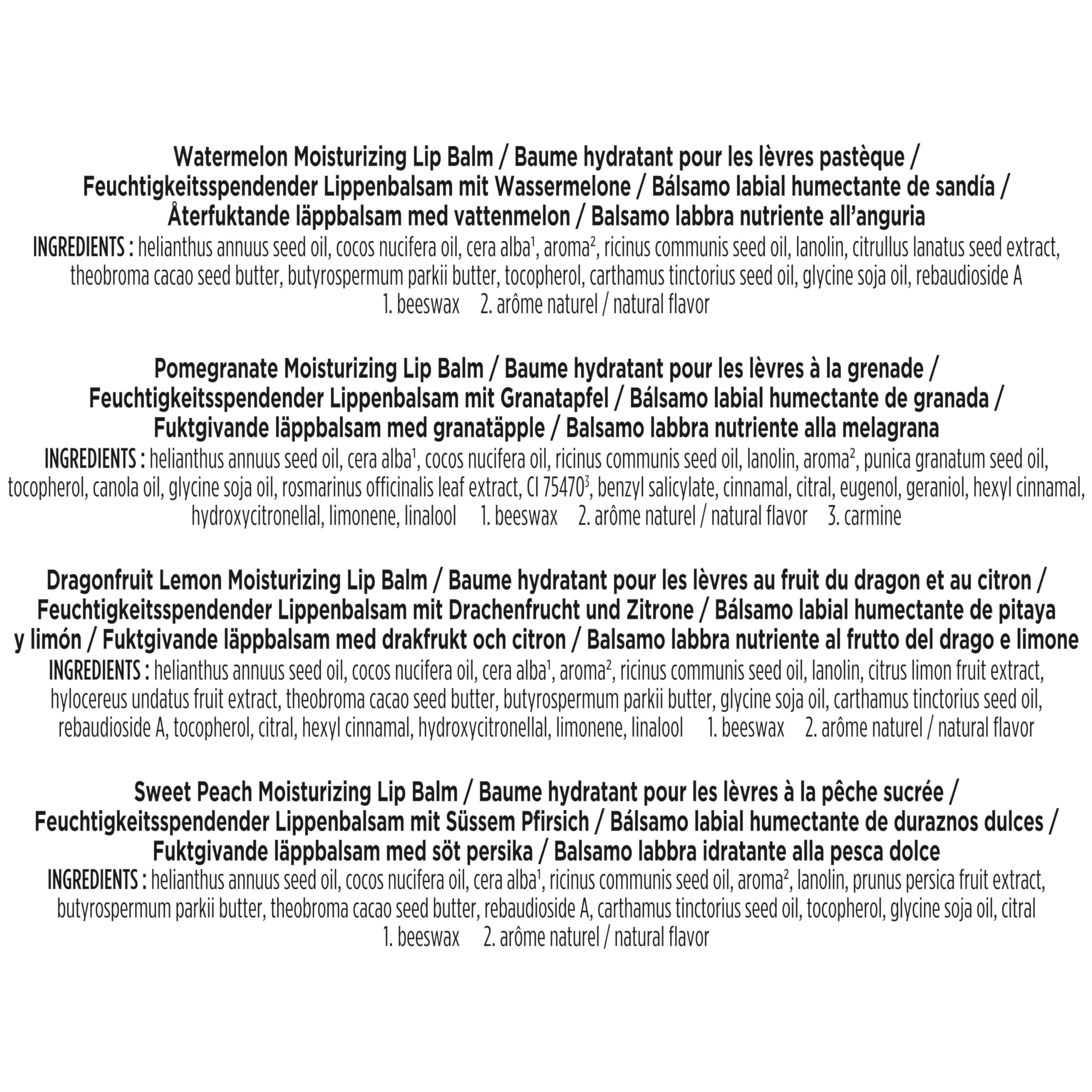 Burt's Bees Lip Balm Gift Set, Beeswax Bounty Fruit Mix, Perfect Lip Balms for Gift Baskets, 4-Pack, 0.15 oz.