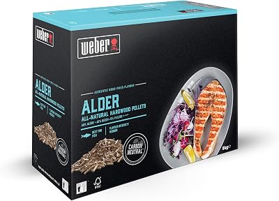 Weber Alderwood Wood Pellets 8kg for Smoking Fish FSC Certified EU