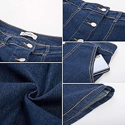 GRACE KARIN Women's Casual Button Down Denim Skirt