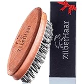 ZilberHaar Pocket Beard Brush – Moustache brush – 100% Stiff Boar Bristles – Relieves itchy beards and beard dandruff – Pocke