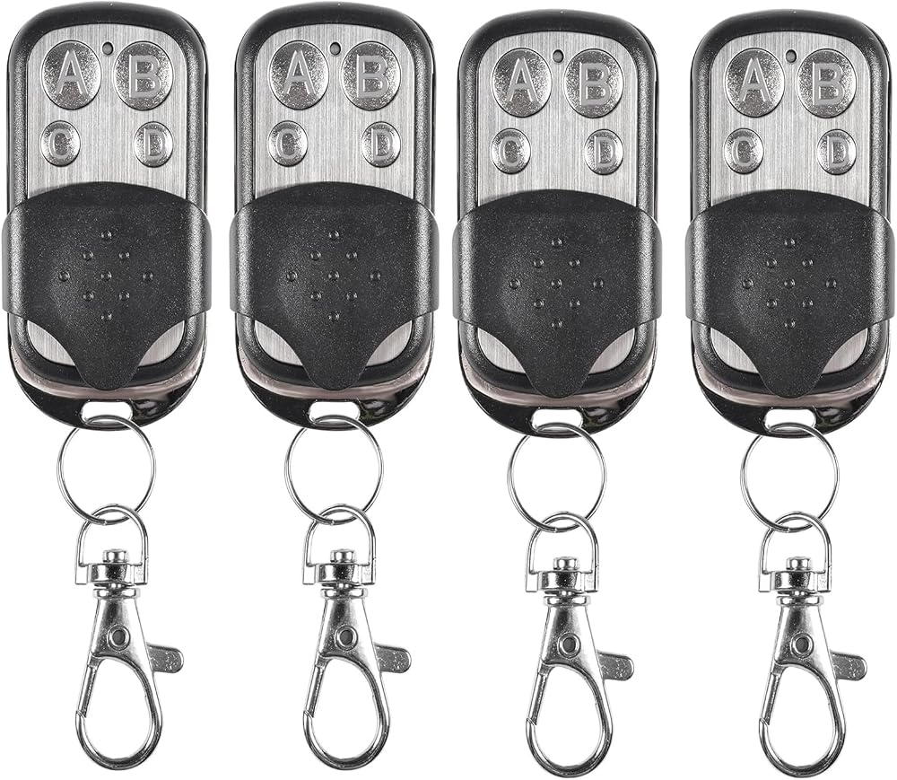 Funmo 4-Button Universal Garage Door Opener Remote Transmitter Cloning